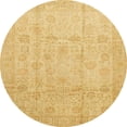 thumbnail image 1 of Ahgly Company Indoor Round Abstract Chrome Gold Yellow Oriental Area Rugs, 8' Round, 1 of 6