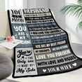thumbnail image 4 of Husband Birthday Gifts - Unique Wedding Anniversary Romantic Gifts for Husband from Wife - Fathers Day Christmas Valentines Day Birthday Presents for Him - to My Man Blanket 50"x60", 4 of 6