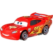 Disney / Pixar Metal Lightning McQueen with Racing Wheel Diecast Car
