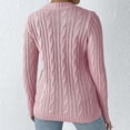 thumbnail image 4 of Suéter de cuello redondo para mujer, suéter liso holgado de invierno, suéter de cuello redondo de manga larga, tops de poliéster para mujer, 4 of 5