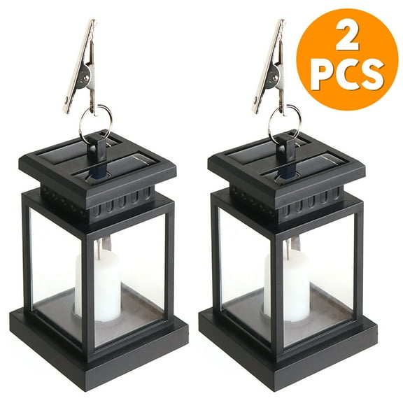 LNKOO 2 Pack Solar Lights Outdoor Hanging Lanterns Solar Lanterns Outdoor Waterproof Led Umbrella Lights Candle Lamps Hang on Patio (Yellow Light)