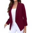 thumbnail image 2 of Gzhioc Women's Fashion Blazer, Solid 3/4 Sleeve Lapel Cardigan Jacket Suit Business Coat Formal Occasion Uniforms,S/M/L/XL, 2 of 8