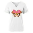 thumbnail image 5 of Craaazy Mardi Gras Shirts for Women Short Sleeve Casual Carnival Printed V-neck T-shirts Gifts, 5 of 6