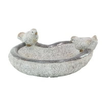 DecMode 6" Indoor Outdoor Bird Garden Sculpture with Bath Bowl