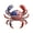 Blue, variant on Nautical Crab Brooch Enamel Marine Animal Pin, Coastal Beach Lapel Badge, Red Blue Patriotic Holiday Jewelry for Denim Jackets Tote Bags Women