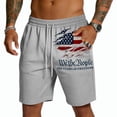 thumbnail image 2 of Fabrcox 1776-2026 250 Anniversary USA Shorts Mens Flag Print 4th of July Shorts Men Lightweight Travel Commemorative Mens Patriotic Shorts with Pockets Gray L, 2 of 4