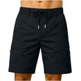 thumbnail image 3 of Avtoify Men's Solid Color Sports Fitness Training Pants for Men Pockets Cargo Cropped Shorts, 3 of 10