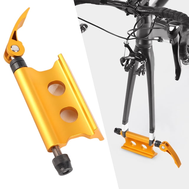 Universal Bike Block Fork Mount, Aluminum Alloy Quick Release Cycle Block Front Fork Fixed Clip Luggage Holder Rack with 4 Screws for Trucks, Trailers, SUVs