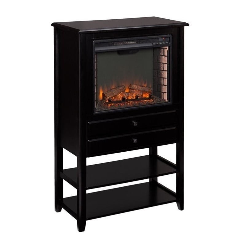 Southern Enterprises Vickery Electric Fireplace Tower In Black