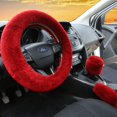thumbnail image 5 of Funda de volante de felpa de invierno, juego de tres piezas de volante de lana de lana, lindo y cálido, 5 of 5
