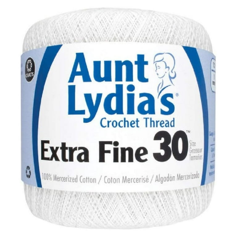 Aunt Lydia's Crochet Thread - Size 3 - (2-Pack) White