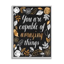 Stupell Industries Capable of Amazing Things Encouragement Autumn Floral, 16 x 20, Designed by Grace Popp