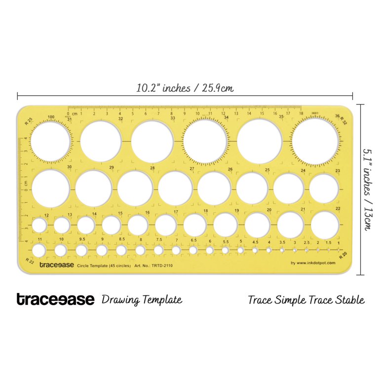 Geometric Drafting Template Stencil - Clear Plastic Ruler For Drawing & Design
