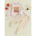 thumbnail image 2 of Wassery Little Boy Girl Christmas Outfits Clothes 3T 4T 5T 6T 7T Kids Boys Girls Long Sleeve Letter Print Sweatshirt+Elastic Pants Set 2Pcs Christmas Clothing for Children Boy Girl, 2 of 9