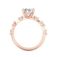 thumbnail image 3 of Karly - Thin Band with Round Stones & Oval Moissanite Lab-Diamond Engagement Ring, 3 of 5