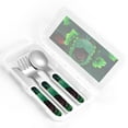 thumbnail image 4 of Saiise Pikmin Print 3 Piece Cutlery Set – Metal, Reusable Children's Knife, Fork & Spoon, Kids-Size, Made from Food-Safe Stainless Steel & ABS Plastic, 4 of 8