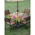 thumbnail image 3 of Easter Colorful Eggs Outdoor Tablecloth - 54x54 Inch Square Dining Table Cover, Farmhouse Floral Polka Dot Waterproof Outdoor Table Cloth with Umbrella Hole & Zipper for Picnic/Patio/Party, 3 of 7