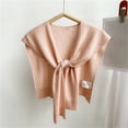 thumbnail image 2 of Lovskoo Sweater Shawl Wraps for Women Trendy Solid Color Knitted Shawl Outwear Spring and Fall Shirt Scarf Cape Shoulder Tops Trendy Wrap Pink Free Size, 2 of 3