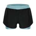 thumbnail image 2 of Runhomal Kids Girls Lightweight Double-Layer Quick-dry Workout Shorts Football Training Sports Shorts Bottoms Light Blue 10, 2 of 6