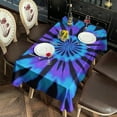 thumbnail image 2 of Blue Purple Tie Dye Pattern Rectangle Tablecloth 60"x102",Waterproof Polyester Rectangle Table Cloth, Wipeable Spillproof Polyester Tablecloth for Dining, Camping, Indoor and Outdoor, 2 of 6