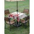 thumbnail image 3 of Outdoor Tablecloth with Umbrella Hole and Zipper, Valentines Gnomes Square Table Cloth 60x60 Inch Waterproof Tablecloth, Eucalyptus Pink Red Love Heart Picnic Table Cover for Patio Camping, 3 of 7