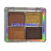 LUNA MAGIC High Pigment Travel Makeup Quad Eye Shadow Palette, Desert Heat, Mini