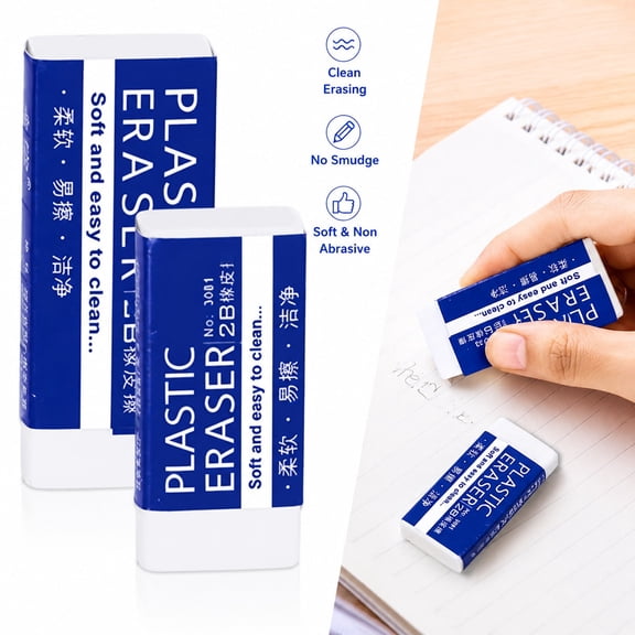 Mifelio 3Pc 2B Eraser, White Pencil Eraser, Art Sketch Drawing Eraser, Learning Stationery Supplies #001