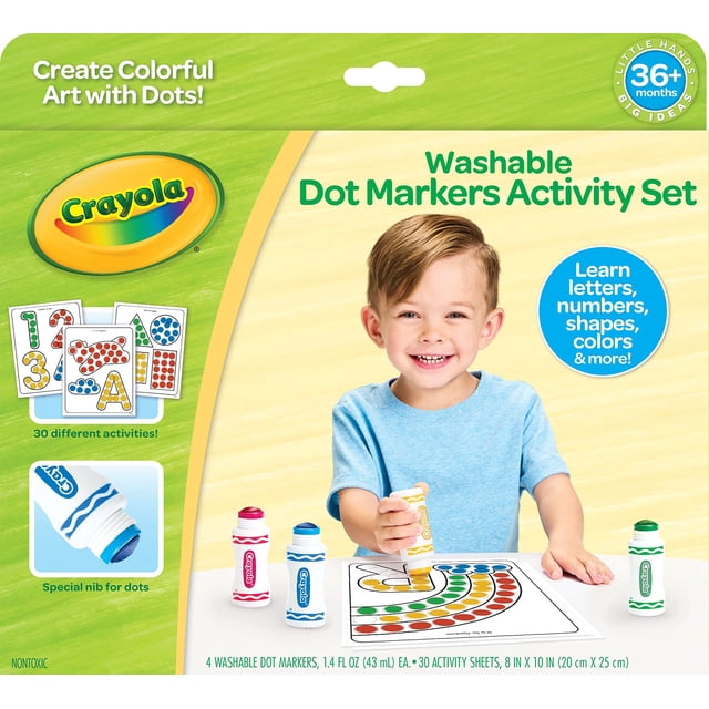 Set de rotuladores Crayola lavables con 30 páginas y 4 rotuladores