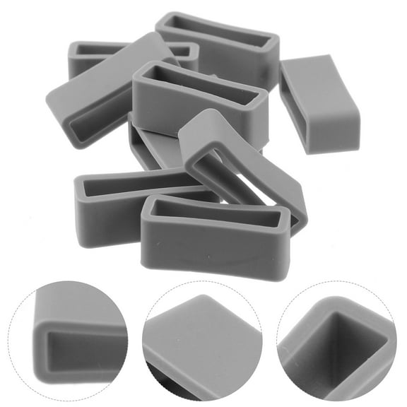 Niceauty Silicone Watch Band Loops Grey Premium Durable for Watch Use 10Pcs