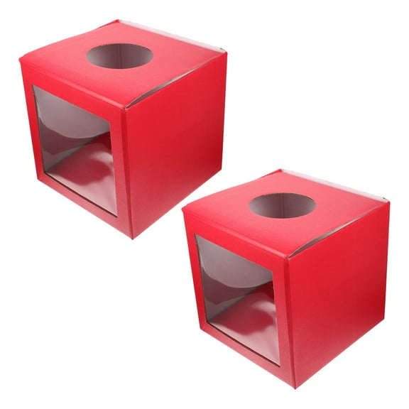 IMIKEYA Red Paper Raffle Ticket Containers for Fun and Memorable Events 2Pcs