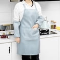 thumbnail image 4 of Waterproof Fabric Striped Anti-Fouling Apron Sleeves Housework Restaurant Home Cleaning Two-Piece Kitchen（Green）, 4 of 6
