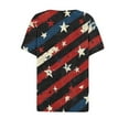 thumbnail image 4 of VerPetridure Patriotic Shirts for Women American Flag Shirt 4th of July Short Sleeve V-Neck Graphic Tee USA Star Stripes Tops, 4 of 5