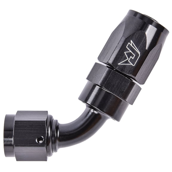 JEGS AN 60-Degree Max Flow Swivel Hose End [-6 AN Female to -6 AN Hose, Black]