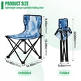 thumbnail image 3 of Outdoor Folding Chair 14.46x14.46x22.83 Inches, Camping Folding Chair Easy to Carry Ideal for Outdoor Picnics Camping Park Fishing Cartoon Blue Roses Seamless, 3 of 8