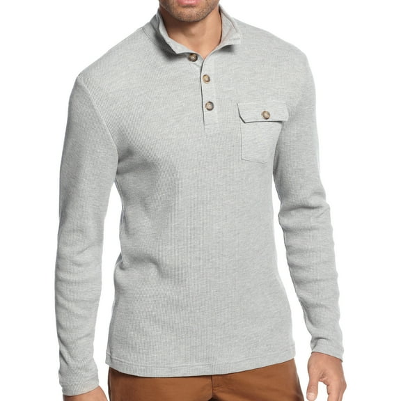 Club Room Mens Heather Mock Neck Sweater (XLarge, Light Gray Heather)