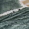 thumbnail image 4 of EVERGRACE Luxury Ruched Velvet Quilt King Size, Ultra Soft Bedspread Coverlet Set, Lightweight Velvet Comforter, Quilted Bedding Cover with 2 Matching Shams for All Season, Dark Green, 4 of 7