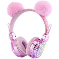 thumbnail image 1 of Auriculares Bluetooth KORABA para niños con Micrófono inalámbricos rosa, 1 of 3