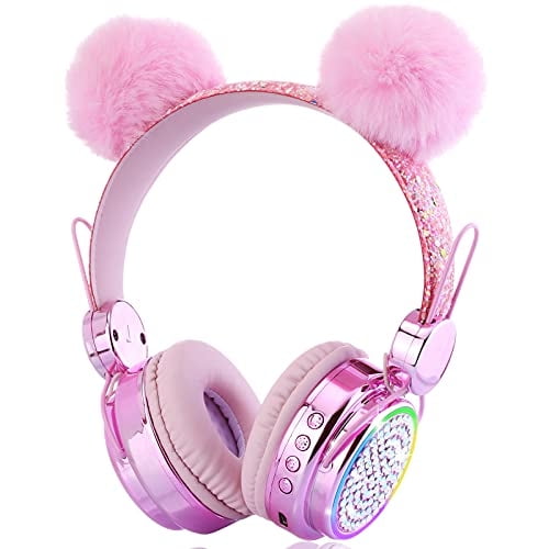 Auriculares Bluetooth KORABA para niños con Micrófono inalámbricos rosa