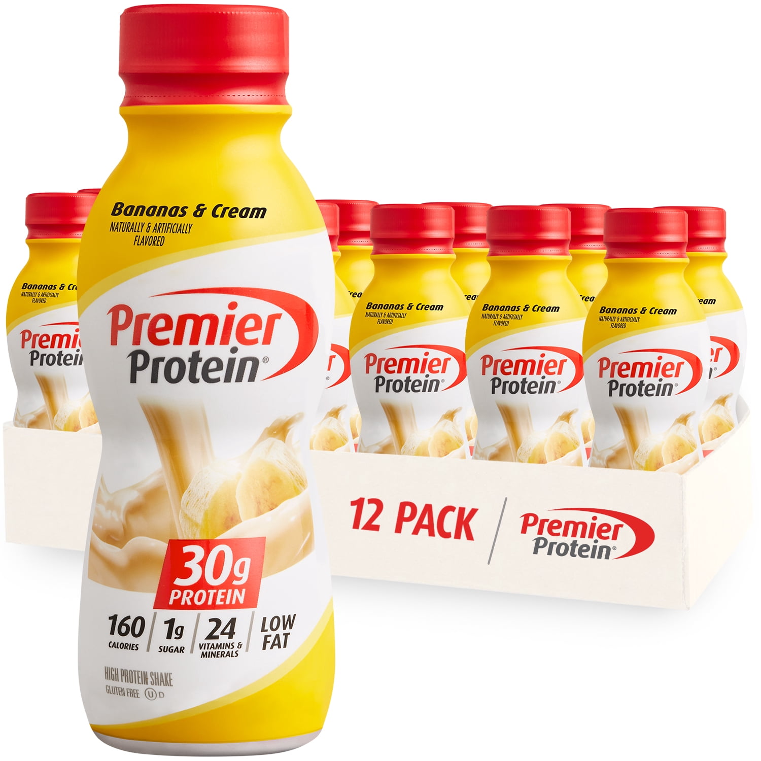 Premier Protein Shake, Bananas & Cream, 30g Protein, 11.5 Fl Oz, 12 Ct ...