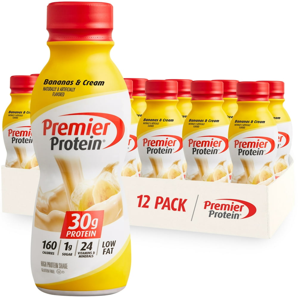 Premier Protein Shake, Bananas & Cream, 30g Protein, 11.5 Fl Oz, 12 Ct
