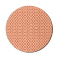 thumbnail image 1 of Geometric Mouse Pad for Computers, Diagonal Checkered Pattern with Squares on Orange Background Modern Geometrical, Round Non-Slip Thick Rubber Modern Mousepad, 8" Round, Orange White, by Ambesonne, 1 of 2