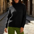 thumbnail image 6 of MYAOYINo Boundaries Womens Ribbed Mock Neck Sweater Textured Pattern Long Sleeve Knit Blouse, 6 of 7