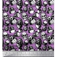 thumbnail image 1 of Soimoi Velvet Fabric Horror Skull Halloween Print Fabric by The Yard 58 Inch Wide, 1 of 1