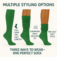 thumbnail image 5 of Women's Extra Long Knee High Slouch Scrunch Socks Cotton Blend 28 Colors Pack of 6, Fits 5-10 - Forest Green, 5 of 8