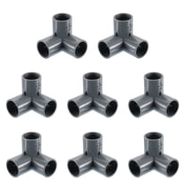 3/4" Fittings, 8Pcs 3 Way Elbow Connector Elbow Corner Fitting, Grey