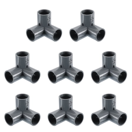 3/4" Fittings, 8Pcs 3 Way Elbow Connector Elbow Corner Fitting, Grey