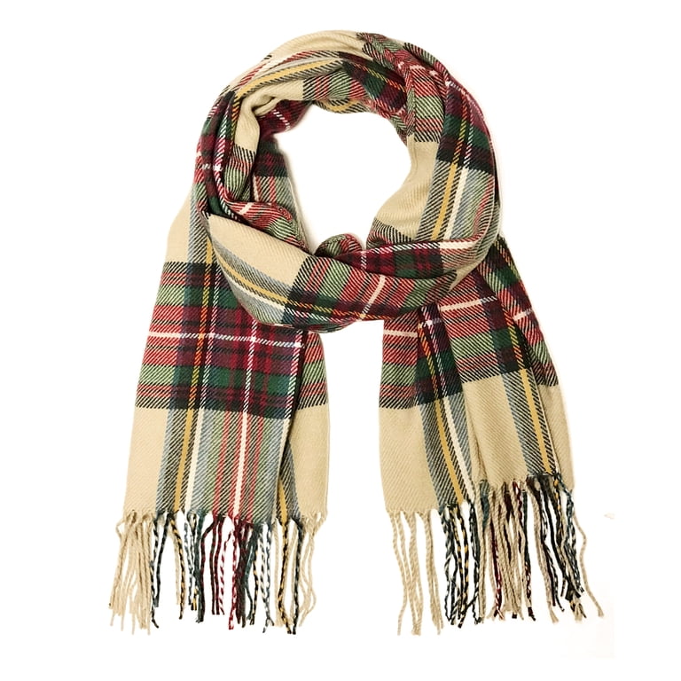 Wrapables® Plaid Print Long Scarf and Beanie Hat Set, Red  display picture 1