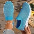 thumbnail image 5 of Womens Rhinestone Shoes Mesh Sparkling Glitter Slip On Sneaker Non Slip Running Walking Shoes Gym Sports Athletic Sneaker Lightweight Casual Fashion Sneakers, 39, 5 of 7