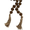 thumbnail image 6 of DecMode Handmade Round Frosted Beaded Orange Glass Garland with Tassel with Knotted Brown Jute, 6 of 11