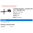 thumbnail image 2 of Left Window Regulator - Compatible with 1979 - 1986 GMC C1500 1980 1981 1982 1983 1984 1985, 2 of 2